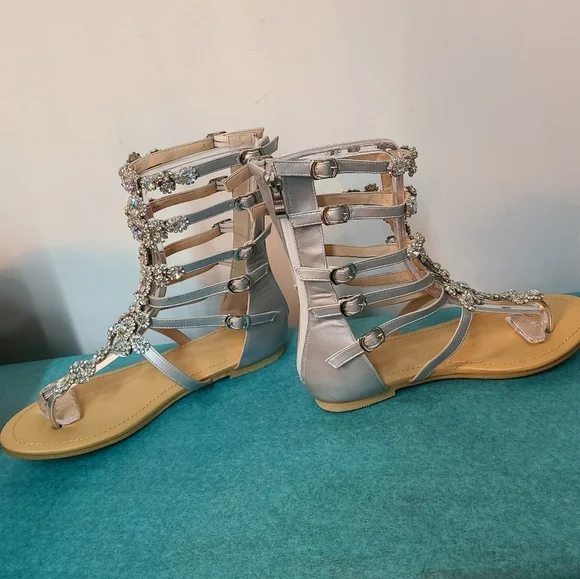 NWOT Gladiator Rhinestone Sandals - Picture 10 of 16